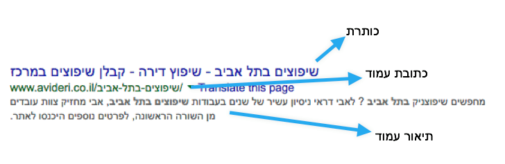 איך האתר שלי מוצג בתוצאות החיפוש